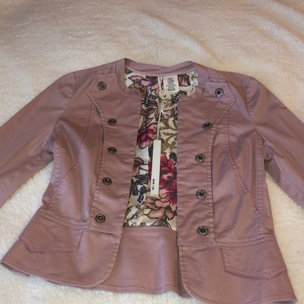 Brand New Tom K Nguyen Pink Embroidered Blazer
